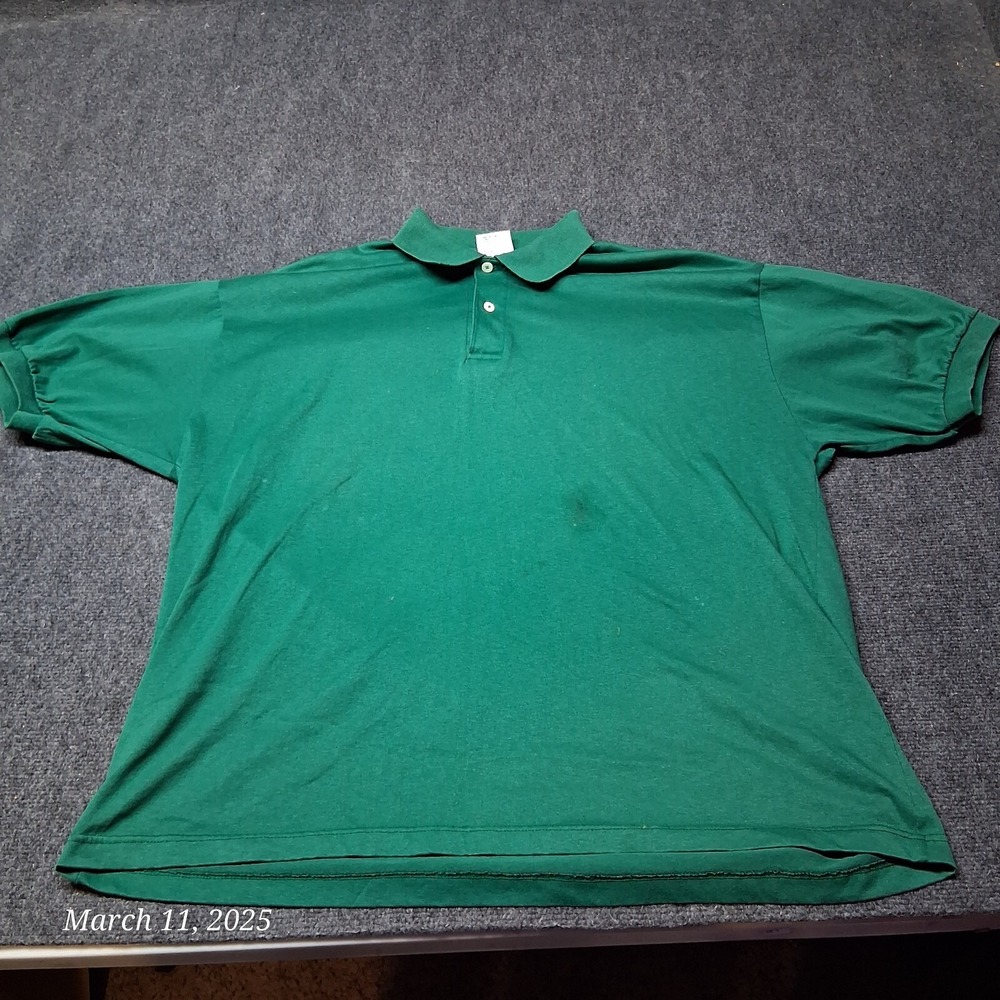 **‎ VTG Express Mark Chesterfield Polo Shirt Men XXL 2XL Green Short Sleeve